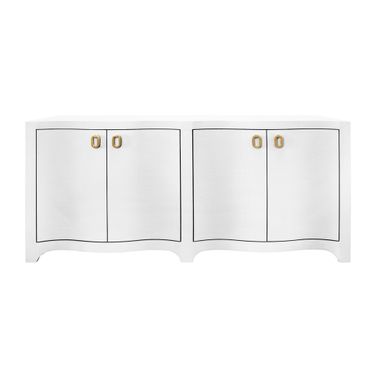 Curved Front Four Door Buffet In White