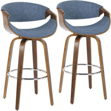 Curvini 30 Inch Barstool Set of 2 In Blue