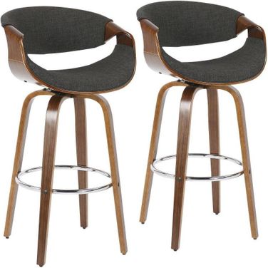 Curvini 30 Inch Barstool Set of 2 In Charcoal