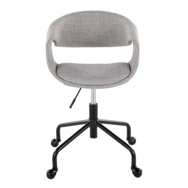 Curvo Upholstered 4 star Task Chair In Black and Grey