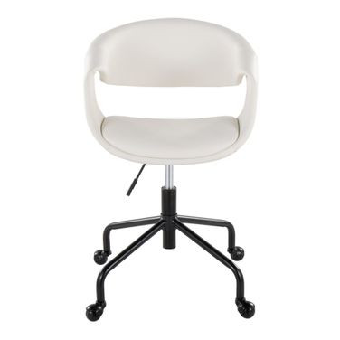 Curvo Upholstered 4 star Task Chair In Black and White