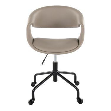 Curvo Upholstered 4 star Task Chair In Light Grey and Black