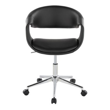 Curvo Upholstered 5 star Task Chair In Black and Chrome