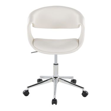 Curvo Upholstered 5 star Task Chair In White and Chrome