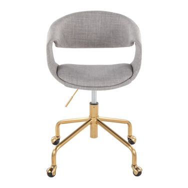 Curvo Upholstered Fabric Task Chair In Grey and Gold