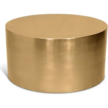 Cylinder Coffee Table In Brushed Gold