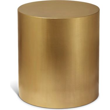Cylinder End Table In Brushed Gold