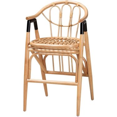 Cyntia Rattan Counter Stool In Natural Brown and Black