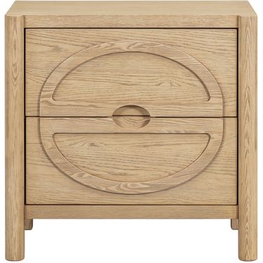 Cypress Natural Oak Veneer Contempory 26 Inch Nightstand In Brown
