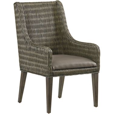 Cypress Point Brandon Woven Arm Chair Set of 2 In Smoke Gray
