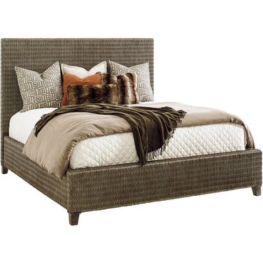 Cypress Point Driftwood Isle Woven California King Platform Bed In Smoke Gray
