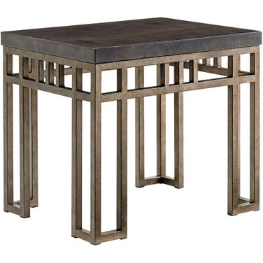 Cypress Point Montera Travertine End Table In Gray