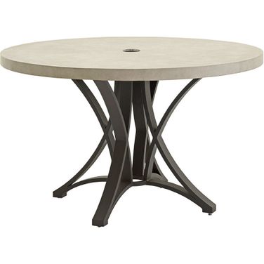 Cypress Point Ocean Terrace Dining Table with Weatherstone Top In Driftwood