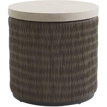 Cypress Point Ocean Terrace Round End Table In Driftwood