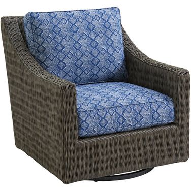 Cypress Point Ocean Terrace Swivel Glider Lounge Chair In Driftwood