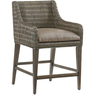 Cypress Point Turner Woven Counter Stool Set of 2 In Smoke Gray
