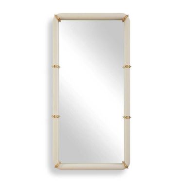 Cyprus Leather Mirror In White