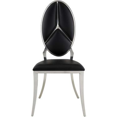 Cyrene Side Chair Set of 2 In Black Synthetic Leather