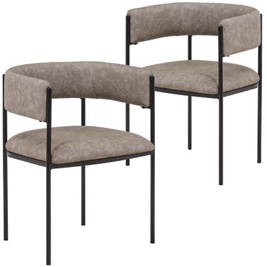 Cyril Modern Chair Set of 2 In Aged Grey