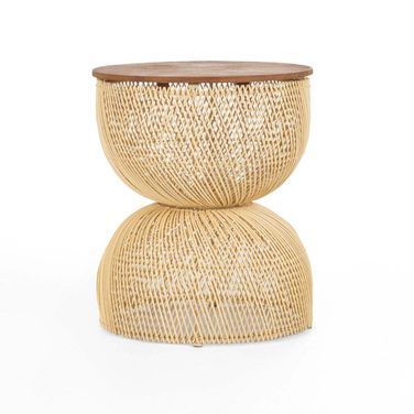 D-Bodhi Wave Side Table In Natural and Gold