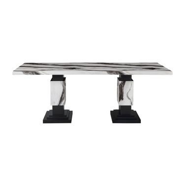 D12DT Dining Table In Black And White