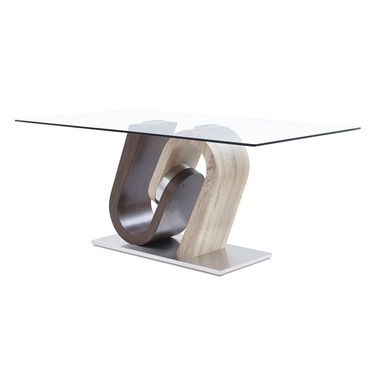 D4126N Dining Table In Dark Brown and Oak