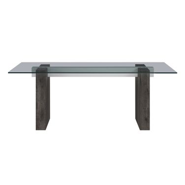 D4238 Dining Table In Clear and Dark Brown