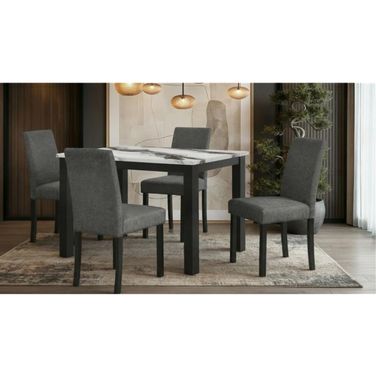 D8032Dt Panda Dining Table and Dining Chair In Black and White
