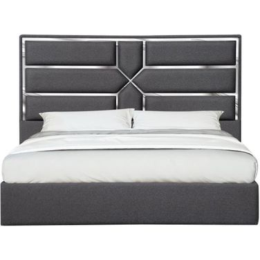 Da Vinci Charcoal King Upholstered Platform Bed