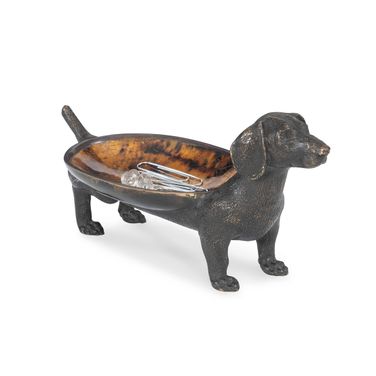Dachshund Dish In Bronze
