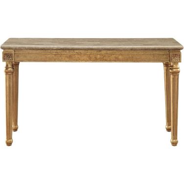 Daesha Marble and Antique Gold Sofa Table