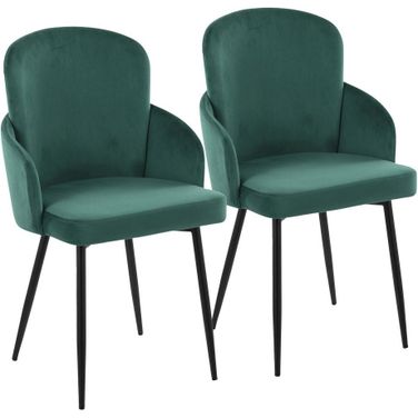 Dahlia Dining Chair Set of 2 In Black and Green
