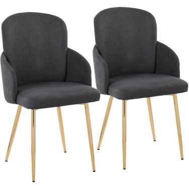 Dahlia Dining Chair Set of 2 In Gold