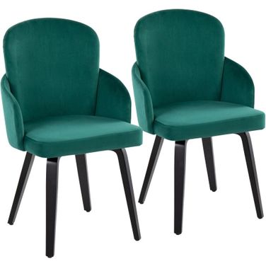 Dahlia Dining Chair Set of 2 In Green Black