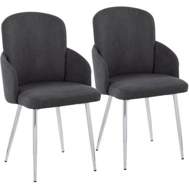 Dahlia Dining Chair Set of 2 In Grey