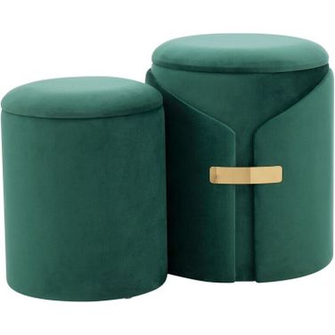 Dahlia Ottoman Set In Gold and Green