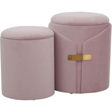 Dahlia Ottoman Set In Pink and Gold