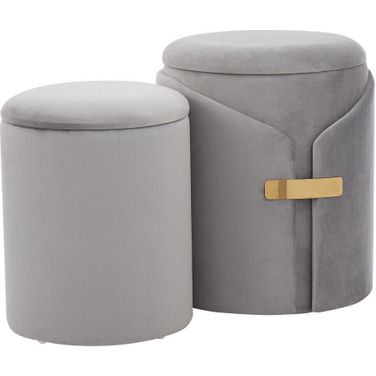 Dahlia Ottoman Set In Silver and Gold
