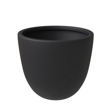 Dahlia Poly Stone 17.5 Dia. Planter In Black