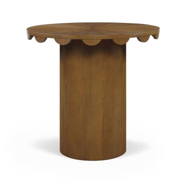 Dahlia Solid Wood and Natural Cane Counter Height Table In Brown
