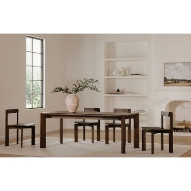 Daifuku Rectangular Dining Set In Brown