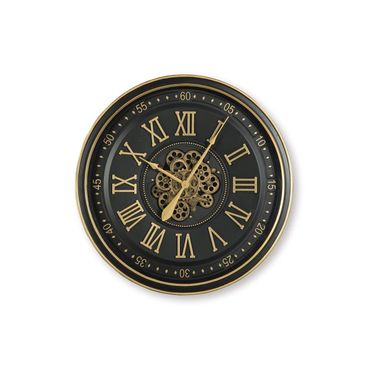 Dairton Wall Clock In Black/Gold