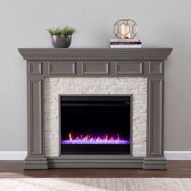 Dakesbury Color Changing Fireplace With Faux Stone