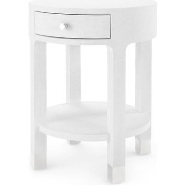 Dakota 1-Drawer Round Side Table In Cream