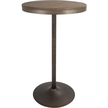 Dakota Industrial Adjustable Bar / Dinette Table In Antique And Brown