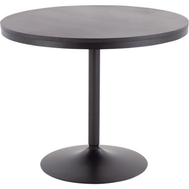 Dakota Industrial Dining Table In Black Steel And Black Wood