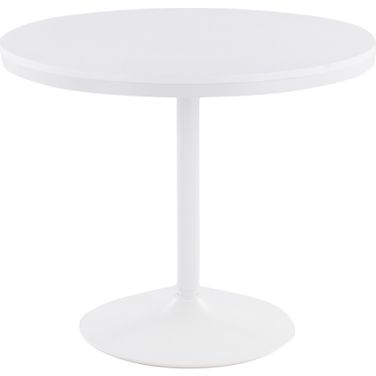 Dakota Industrial Dining Table In White Steel And White Wood