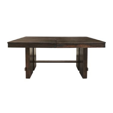 Dale Extendable Dining Table In Solid Acacia Wood with Antique Brown Finish