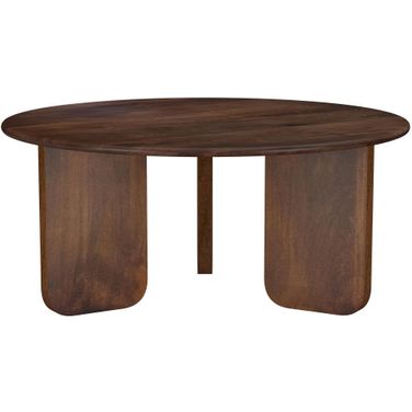 Dale Round Solid Mango Wood Coffee Table In Brown
