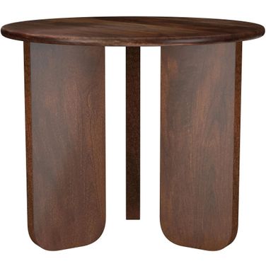 Dale Round Solid Mango Wood Side End Table In Brown